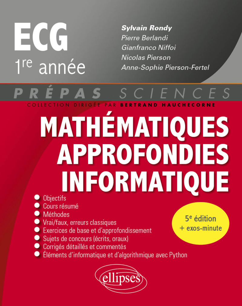 Mathématiques approfondies - Informatique - prépas ECG 1re année - 5e édition