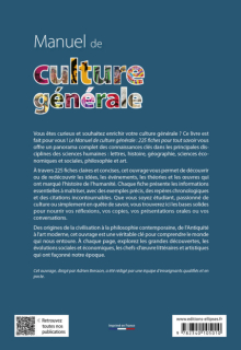 Manuel de culture générale. 225 fiches pour tout savoir - Lettres, Histoire, Géographie, Sciences Économiques et Sociales, Philosophie, Art.