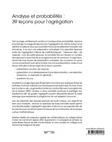 Analyse et probabilités : 39 leçons pour l'agrégation
