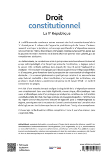 Droit constitutionnel. La Ve République - 2e édition