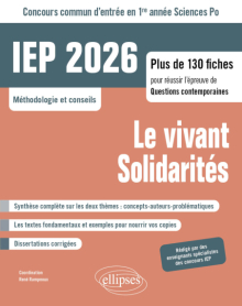 CONCOURS COMMUN IEP 2026 - Le vivant - Solidarités - édition 2026
