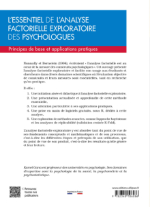 L'essentiel de l'analyse factorielle exploratoire des psychologues - Principes de base et applications pratiques