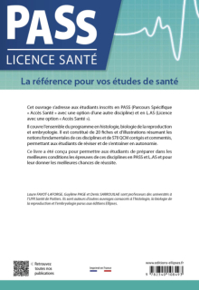 Histologie, biologie de la reproduction et embryologie en PASS et LAS - 2e édition