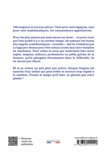 Énigmes mathématiques corrigées du lycée à Normale Sup’ - 2e édition